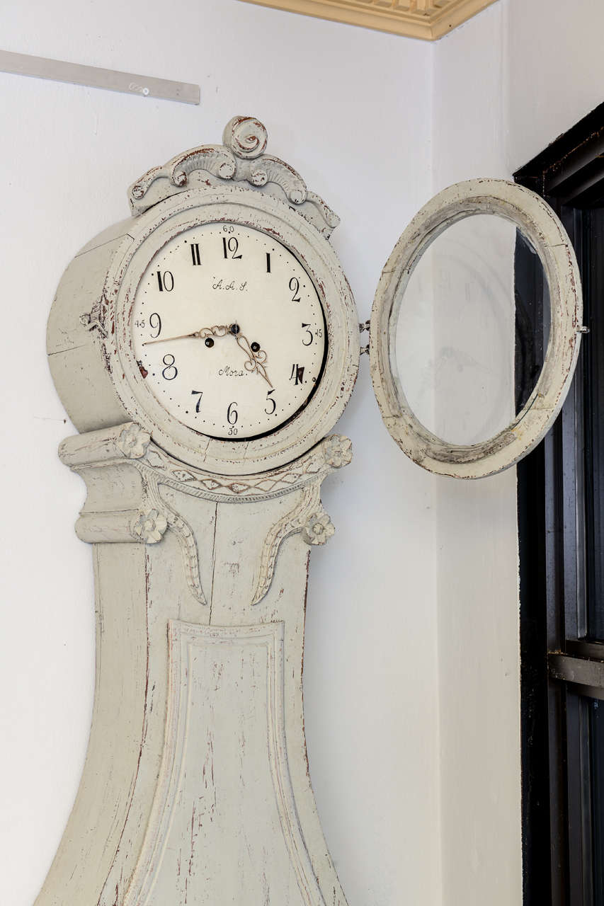 Antique Swedish Painted Mora Clock Early 19th Century 1