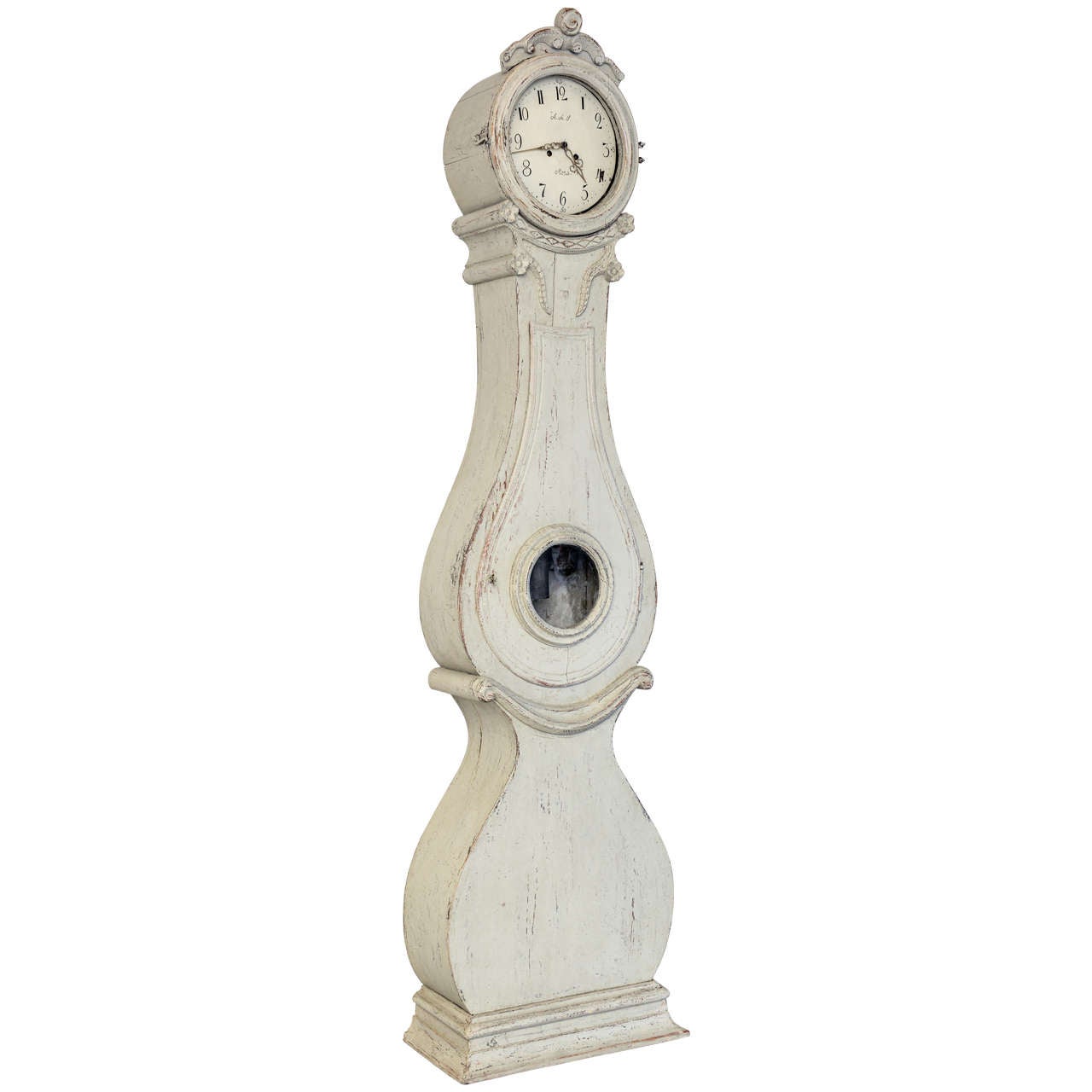 Antique Swedish Painted Mora Clock Early 19th Century