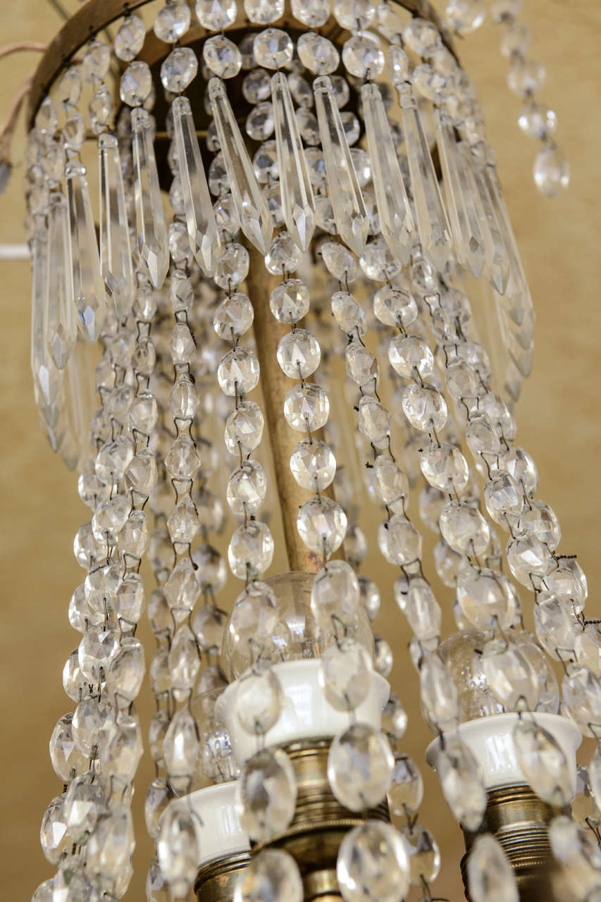 Antique Swedish Crystal Chandelier  Mid 19th Century For Sale 1