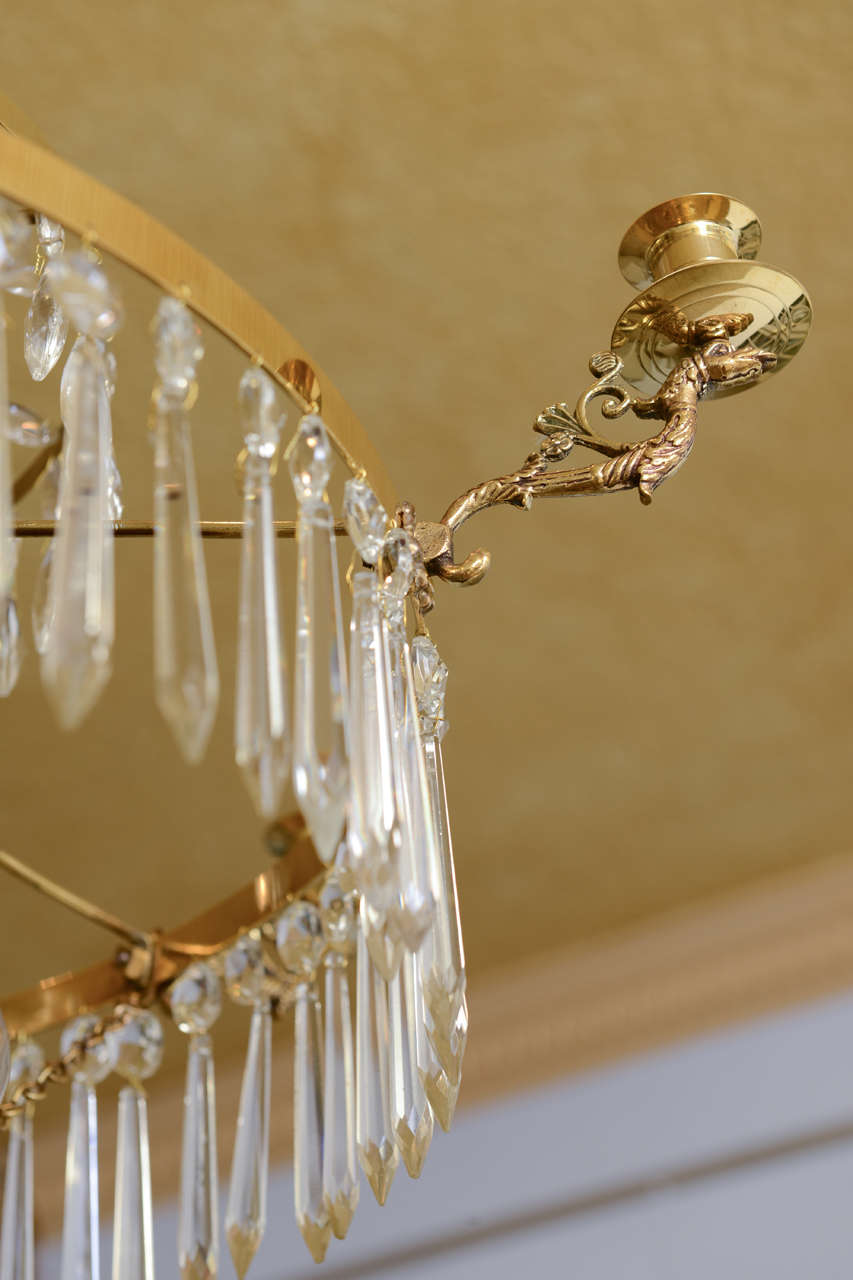  Antique Baltic Crystal Chandelier  Early 19th Century For Sale 2