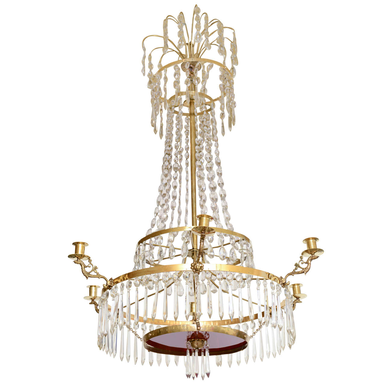  Antique Baltic Crystal Chandelier  Early 19th Century For Sale
