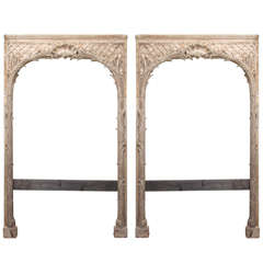 Pair grand carved wood frames