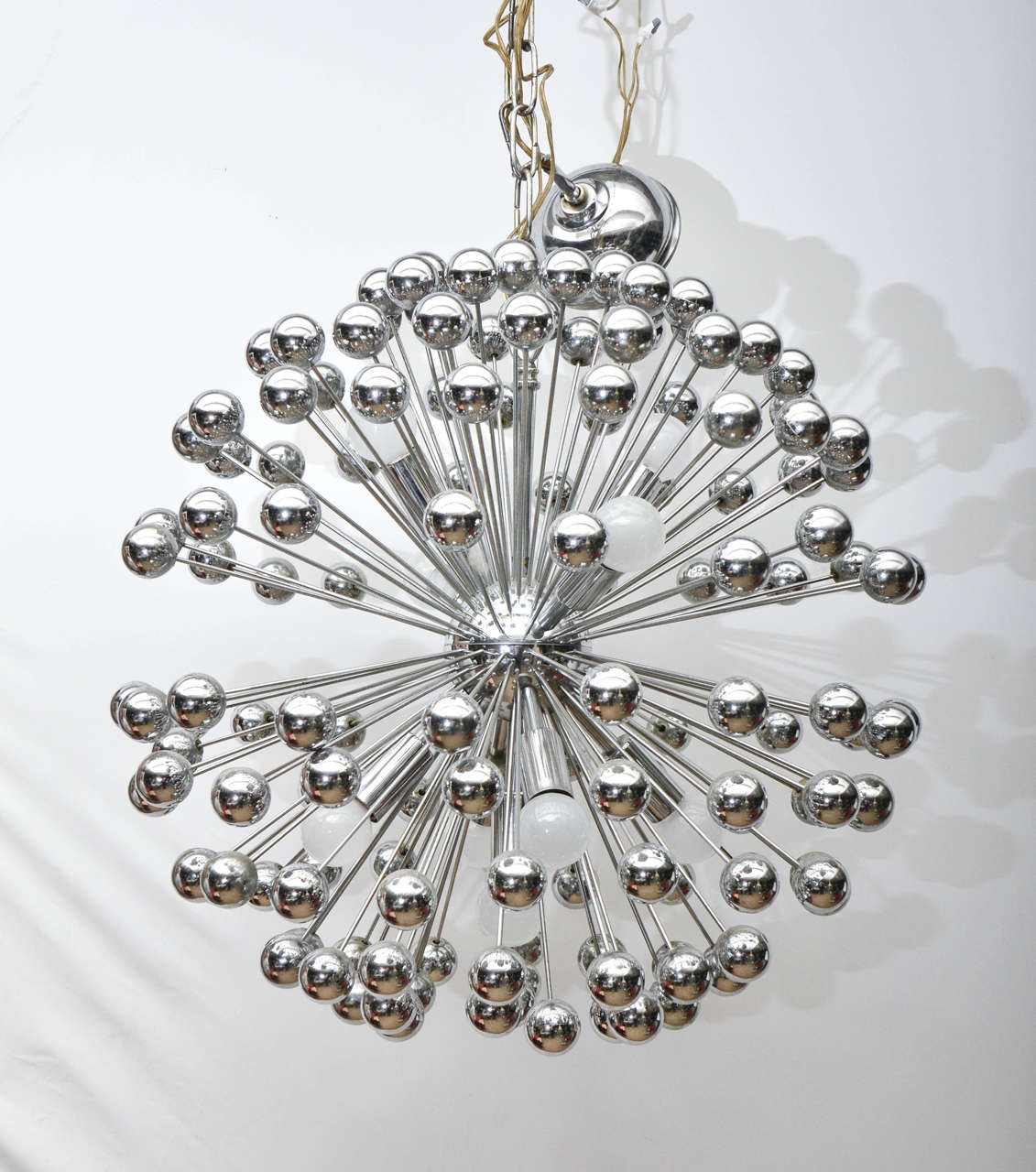 Chrome atomic Sputnik chandelier.