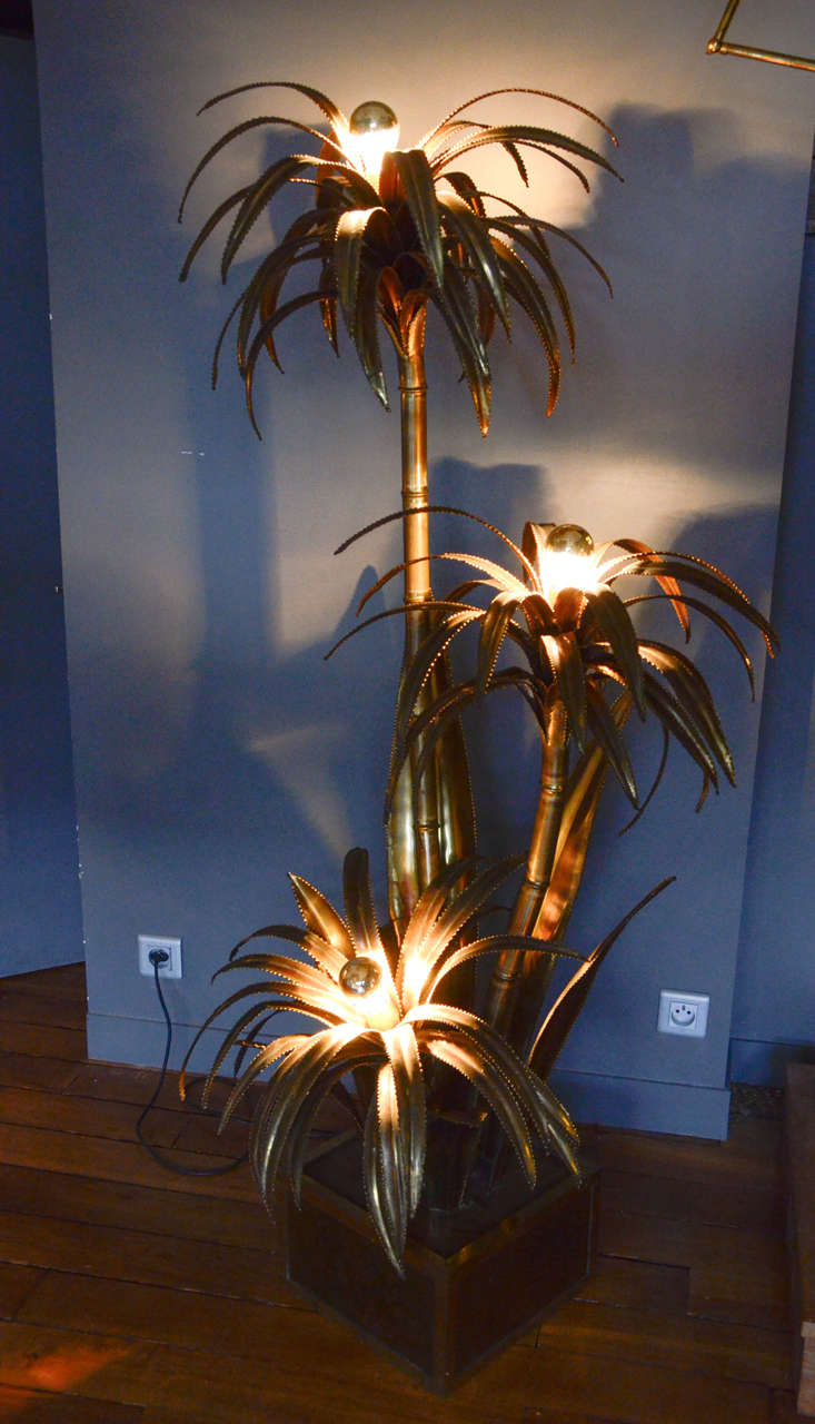 Famous Maison Jansen 1970s Palm Trees Floor Lamp 4