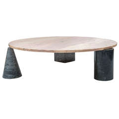 Modernist Marble Circular Coffee Table