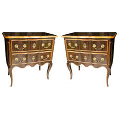 Pair of Two-Drawer Serpentine Commodes
