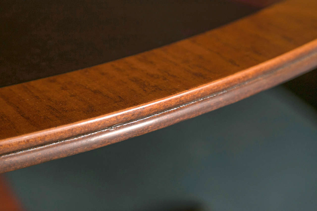 Custom, English Mahogany 48" Round Starburst Dining Table For Sale at