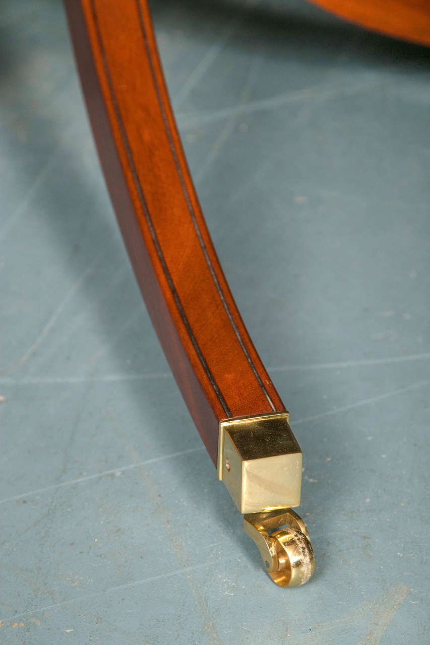 Custom, English Mahogany 48" Round Starburst Dining Table For Sale at