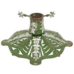 Antique Christmas Tree Stand in Cast Iron with Original Paint, German, circa 1920s