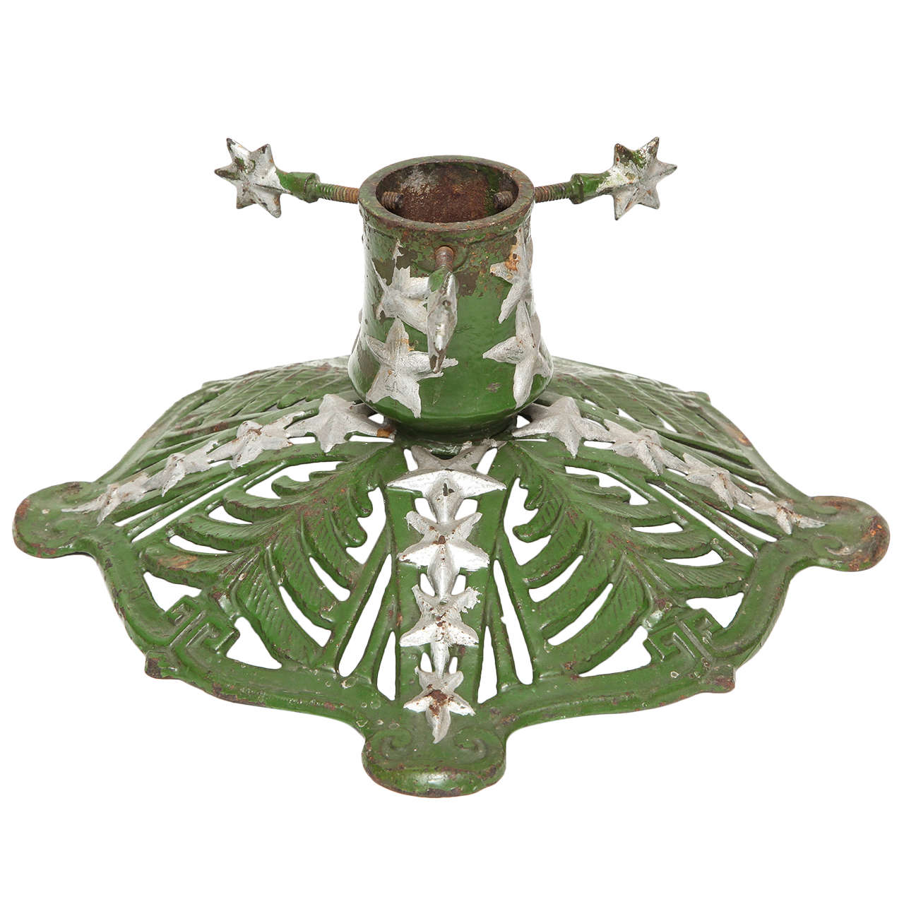 Christmas Tree Stand in Cast Iron with Original Paint, German, circa 1920s at 1stDibs