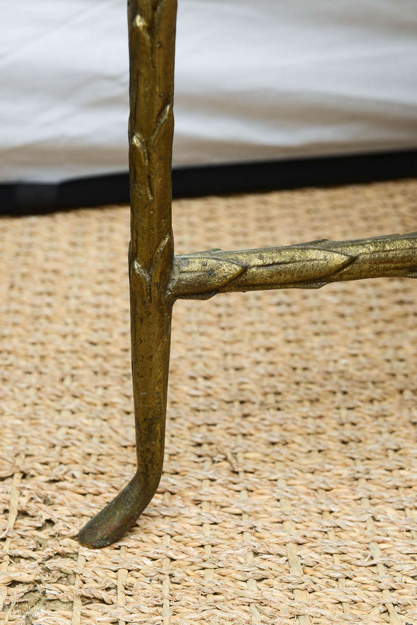 Mid-20th Century Pair of Bagues Style Bronze & Bronze Mirrored Mid Century Modern Side Tables