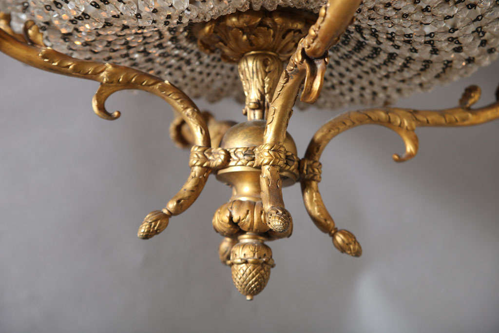 Fine Bronze and Crystal Period Empire Chandelier In Excellent Condition For Sale In West Palm Beach, FL