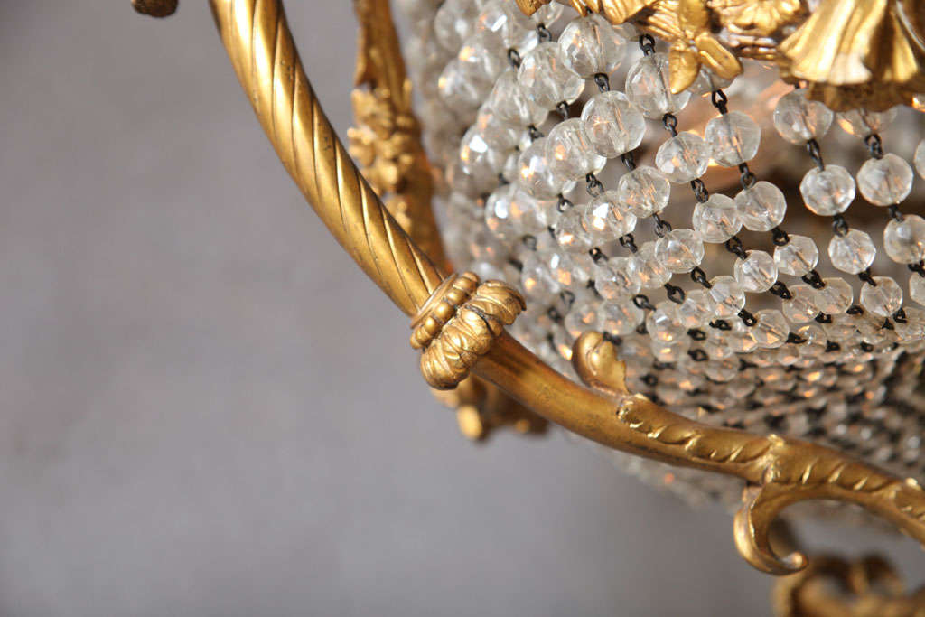 Fine Bronze and Crystal Period Empire Chandelier For Sale 5