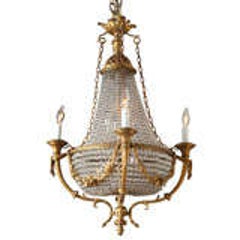 Fine Bronze and Crystal Period Empire Chandelier 7