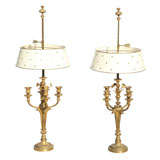 Pair of Bronze Candelabra Lamps