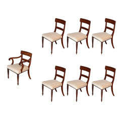 A Set of Seven Mahogany Regency Dining Chairs