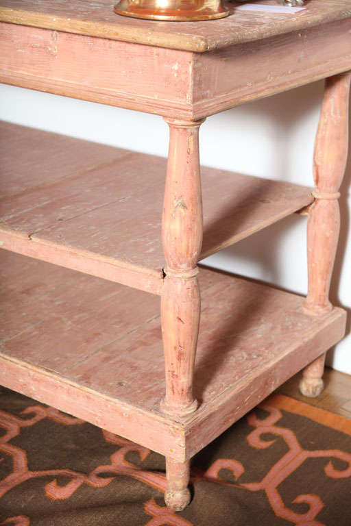 A 19th Century French Carved and Painted Provincial 3 Tier Table For Sale 3