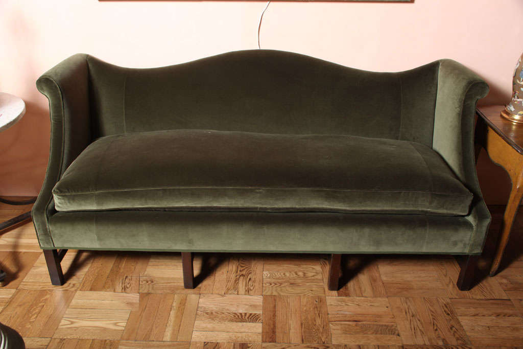 20th Century A Georgian Style Camelback Sofa