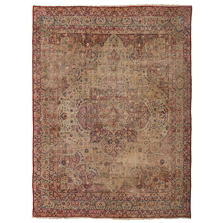 Antique Ravar Kerman Rug