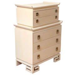 Pagoda Style Chest of Drawers In The Manner  Of James Mont