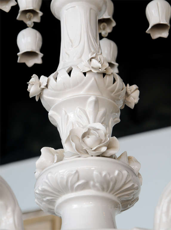 Italian Porcelain 6 Light Chandelier by Capodimonte 3