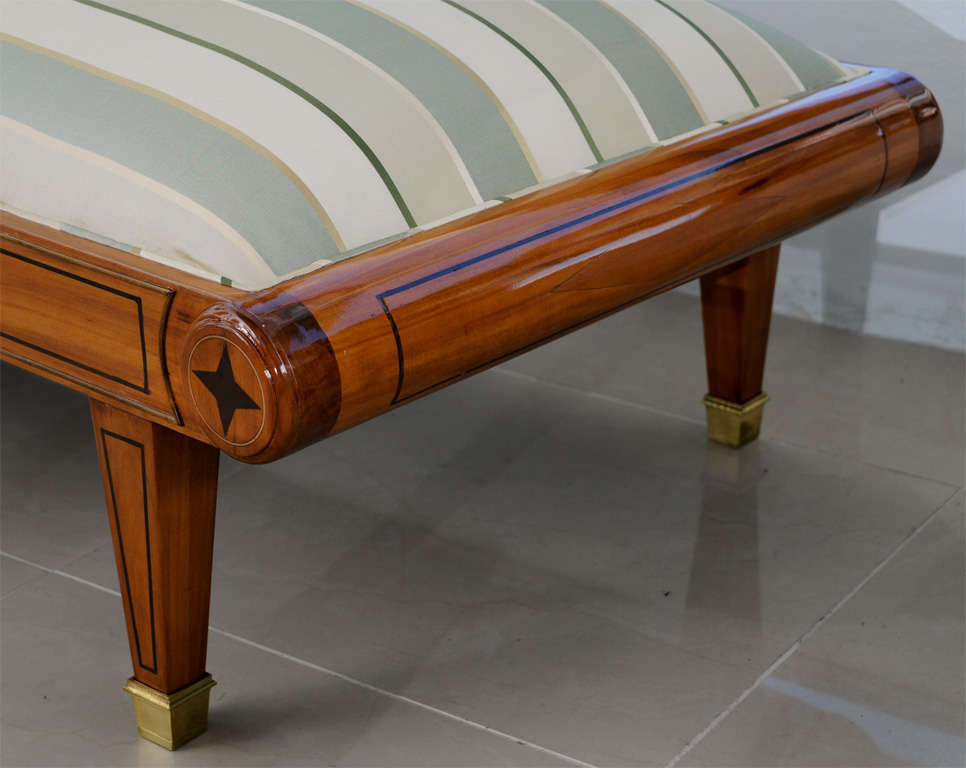 Mid-Century Modern Ine Andre Arbus Inlaid Sycamore and Ebony Chaise, France