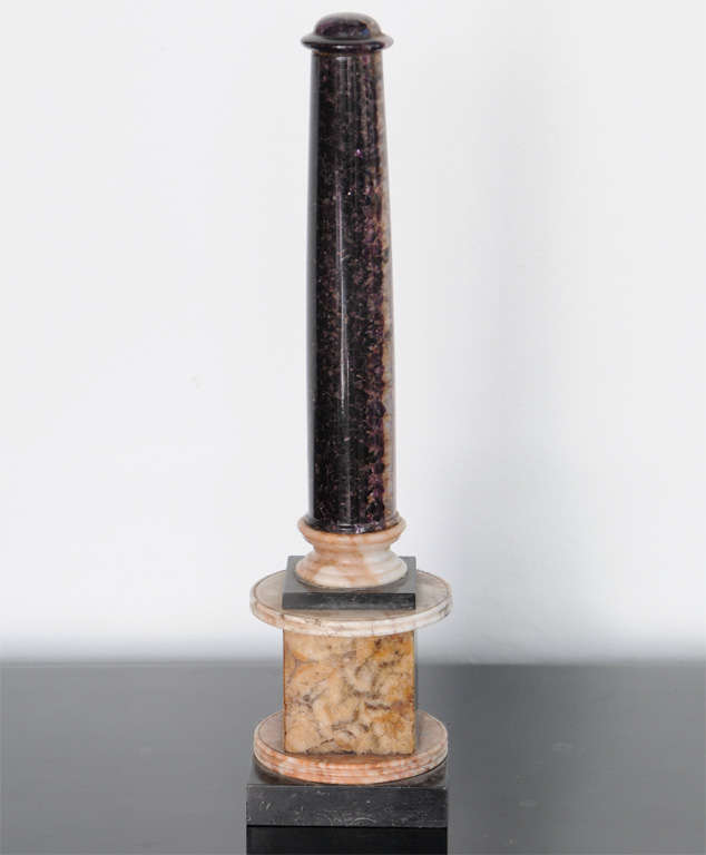 19th Century Very Fine Pair of Bluejohn and Marmo Negro Columns, England For Sale