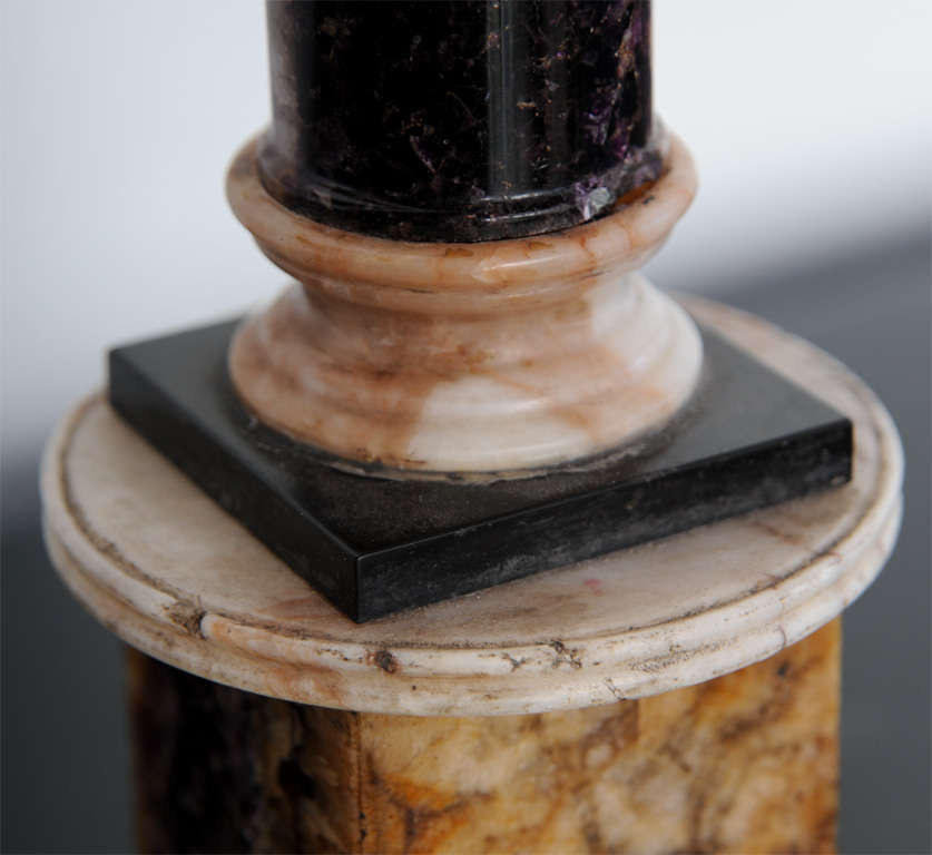 Marble Very Fine Pair of Bluejohn and Marmo Negro Columns, England For Sale