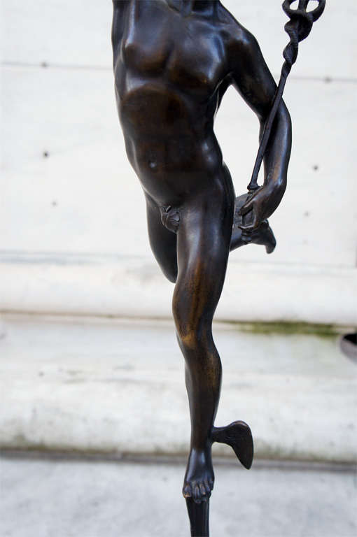 Marble Bronze Figure of Mercury After Giambologna