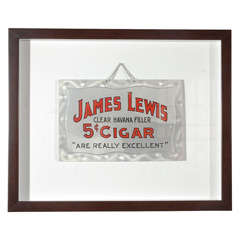 Antique James Lewis Cigar Sign