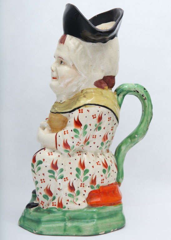 A  Fine English Creamware Martha Gunn Toby Jug In Excellent Condition In New York, NY