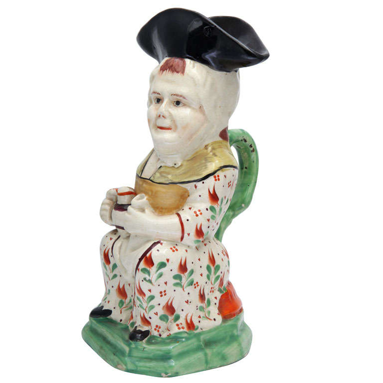 A  Fine English Creamware Martha Gunn Toby Jug