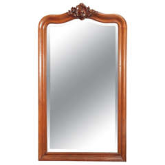 French Napoleon III Period Walnut Mirror