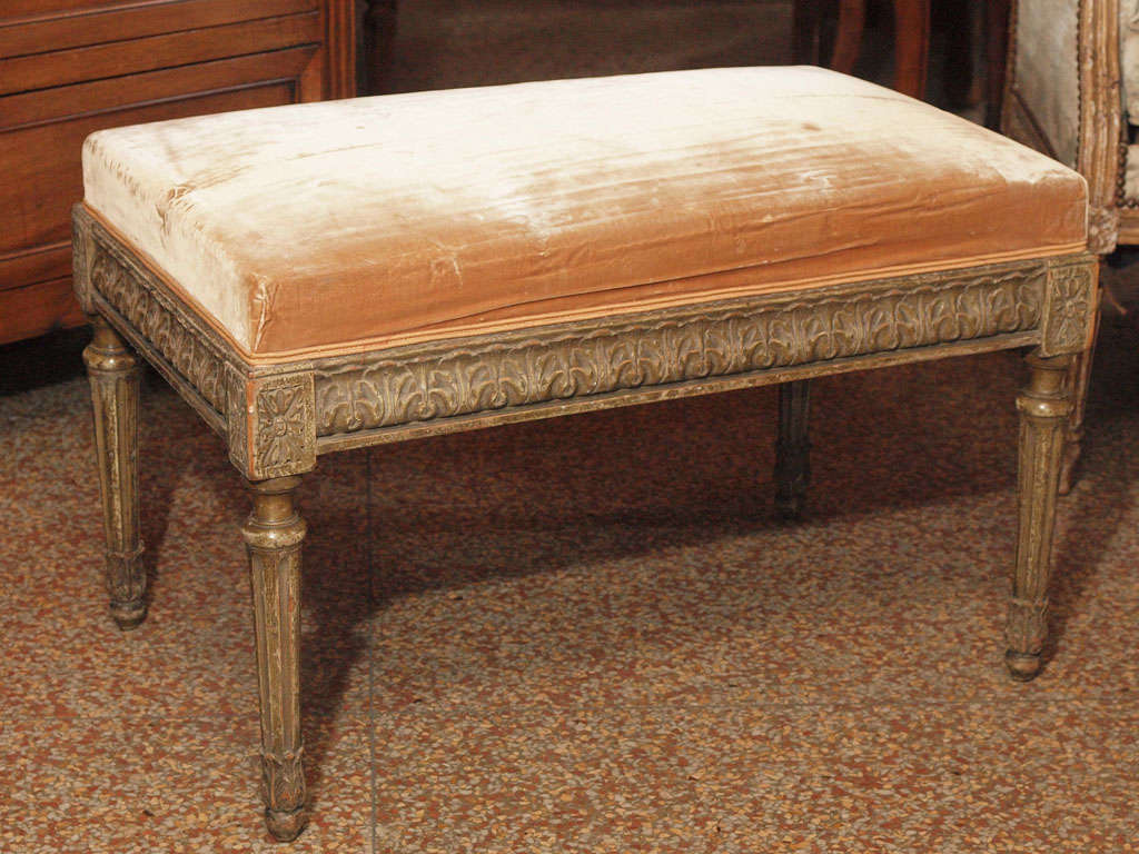 Carved and painted bench