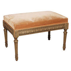 Carved and painted bench