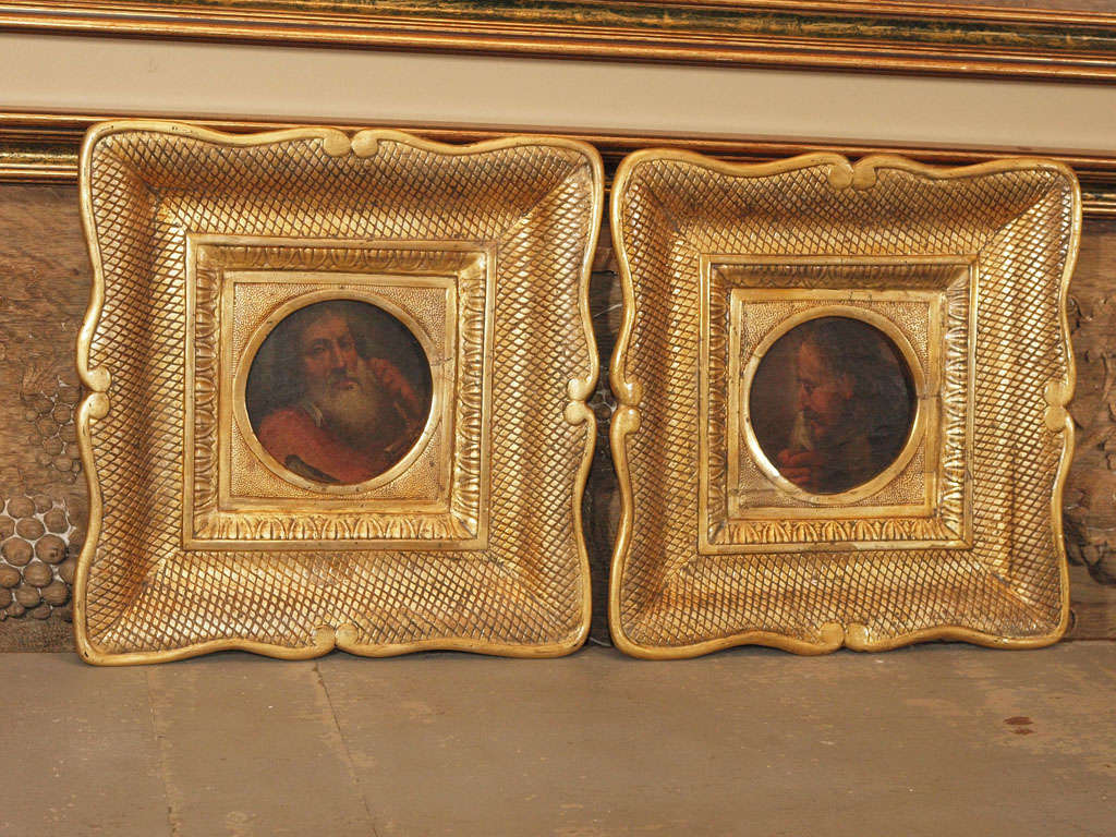 A pair of Italian portraits. School of XVIII century. Titled 