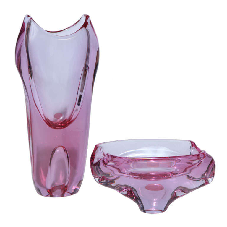 Organic Form Vase and Bowl by Zelezny Brod