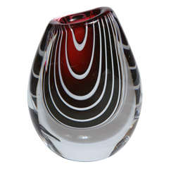 Zebra Vase by Kosta