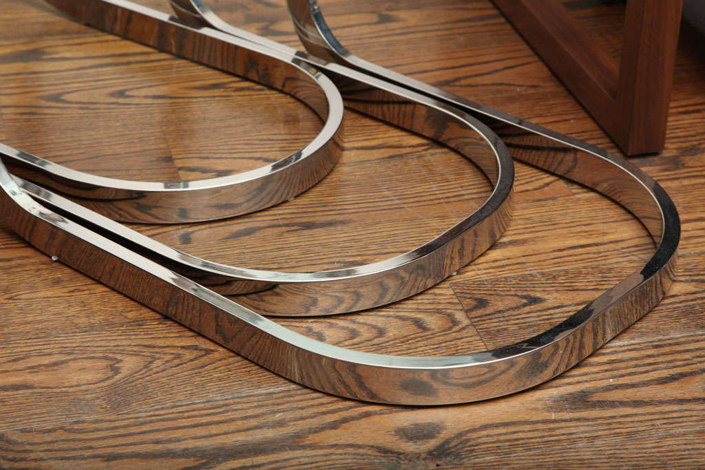 Late 20th Century DIA Chrome And Glass Nesting Tables