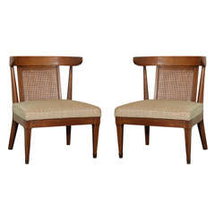 Pair of Caned Walnut Chairs by Tomlinson