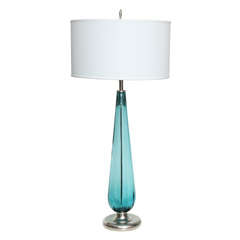 Caribbean Blue Murano Teardrop Lamp