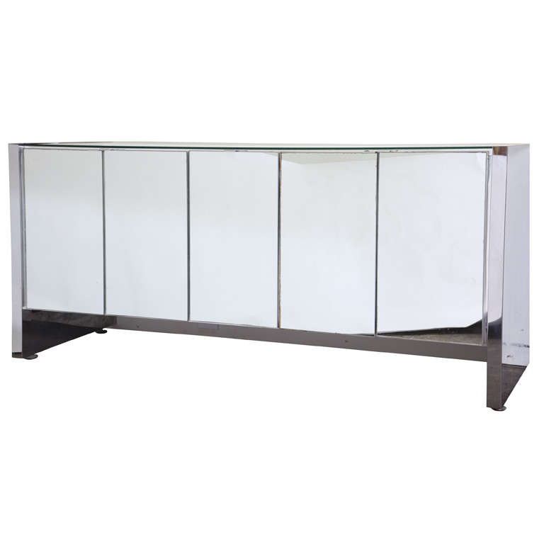 1970's Mirrored Pace Console