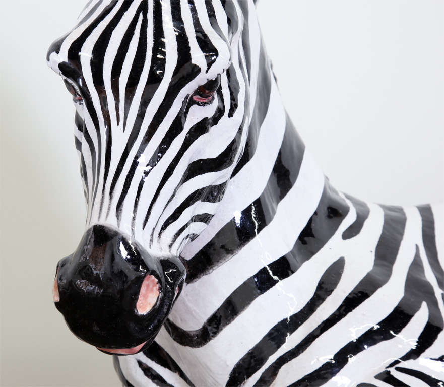 ceramic zebra statue