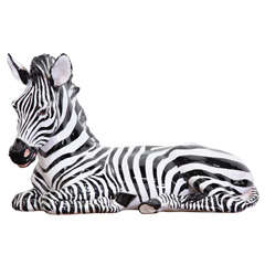 Vintage Large Ceramic Zebra Figure