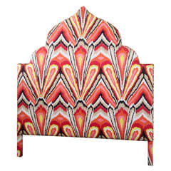 Moroccan Style Queen Headboard Upholstered in Trina Turk