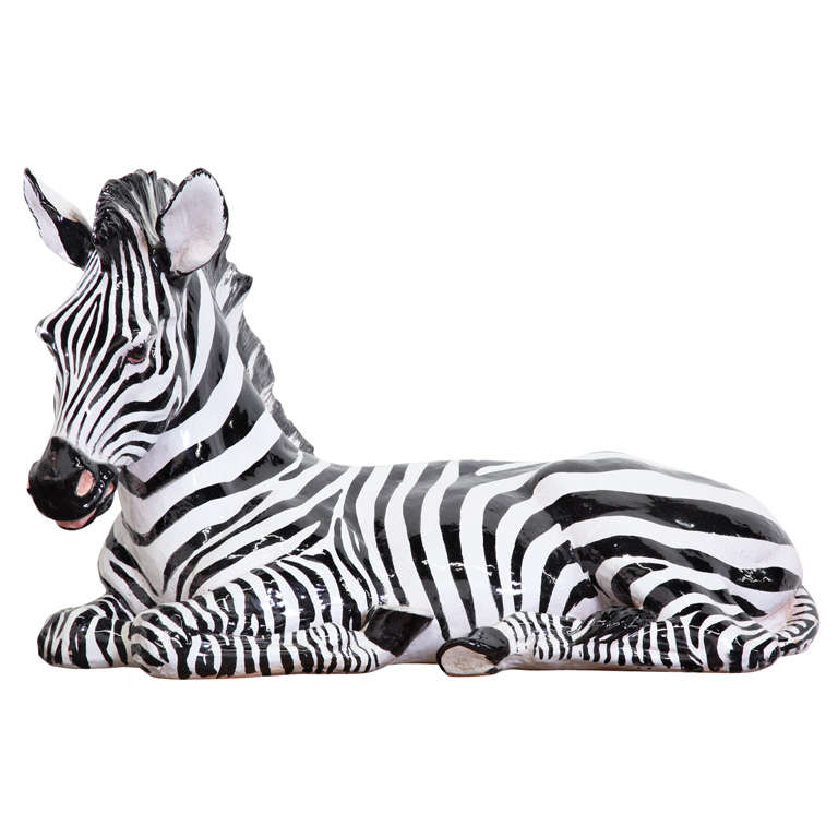 Large Ceramic Zebra Figure at 1stDibs ceramic zebra statue, ceramic