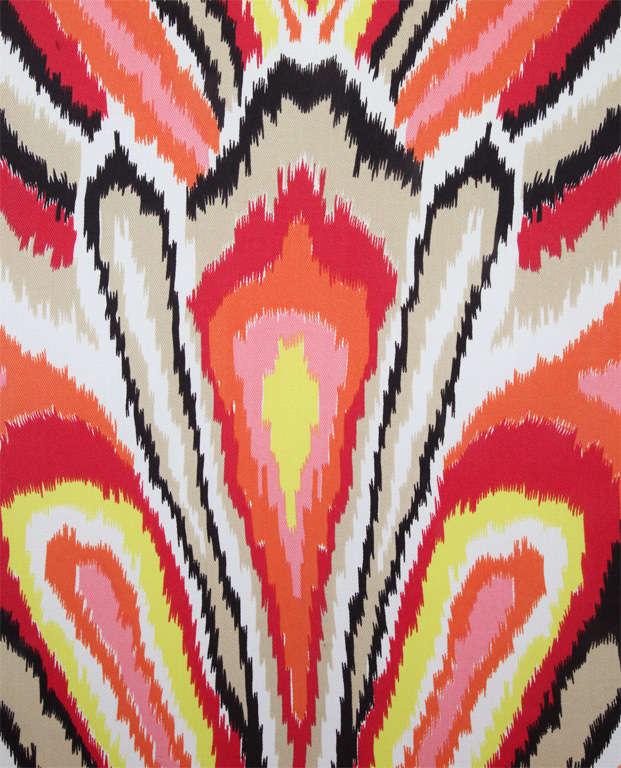 Moroccan Style Queen Headboard Upholstered in Trina Turk at 1stdibs