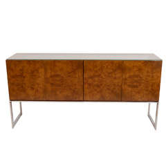 Milo Baughman Burl Wood Credenza