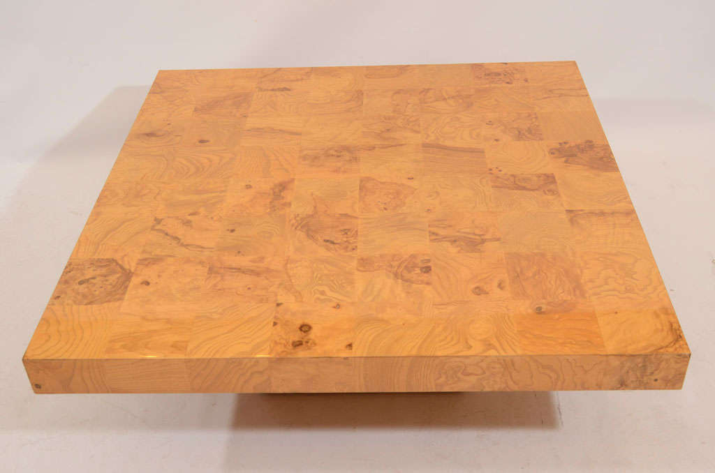 20th Century Milo Baughman Burl Wood Coffee Table