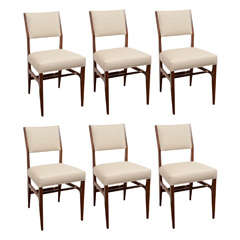 Used Solid Walnut Set of 6 Dining Chairs